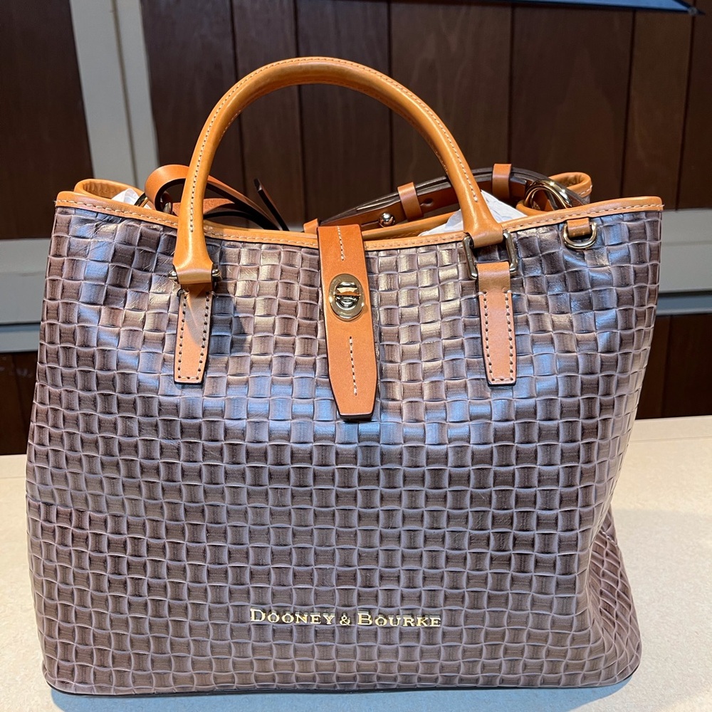 Dooney & Bourke Brown Woven Leather Tote
